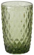 Ozdobna szklanka z zielonego szkła, AURORA, 300 ml
