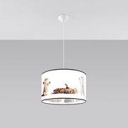 Lampy wiszące nowoczesny Chat, PVC - 1 źródło światła 3000K - L.40 x H.95 cm - wielokolorowy