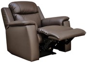 Fotel z funkcją relax EVASION ze skóry - brązowy