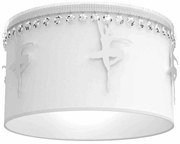 Lampa sufitowa okrągła, biała, dla dziewczynki BALETNICA WHITE 1xE27