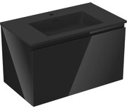 Mexen Orio szafka łazienkowa 80 cm z umywalką Otis, 1 szuflada, czarna połysk/czarna mat - 91A10-08047-1-BF70-W18M71