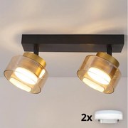 Brilagi - LED Oprawa punktowa AURA LUX 2xGX53/30W/230V czarna/złota