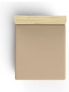 Beżowe bawełniane prześcieradło z gumką 140x200 cm – Mijolnir