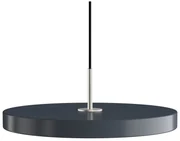 Antracytowa lampa wisząca LED z metalowym kloszem ø 43 cm Asteria Medium – UMAGE