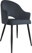 Krzesło Velvet tkanina Welur noga metalowa krzesło tapicerowane premium : Kolor nogi - Czarna stożek, Kolor tkaniny - VELVET - BL14, Typ siedziska - Siedzisko stałe