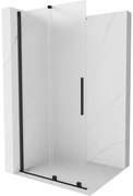 Mexen Velar ścianka prysznicowa rozsuwana Walk-in 120 x 200 cm, szron 8 mm, czarna - 871-120-000-33-70