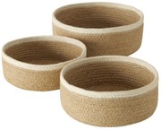 Kosze dekoracyjne Cunas, 3 sztuki, jutowe