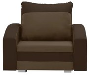 Fotel rozkładany 1 os z funkcją spania KING Jasny brąz/Ciemny brąz