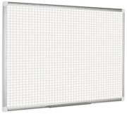 Biała tablica do pisania z nadrukiem, kwadraty/siatka, niemagnetyczna, 1800 x 1200 mm