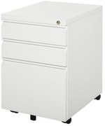 Vinsetto Szafka na dokumenty szafka biurowa kontener biurowy na kółkach z 3 szufladami stal biały