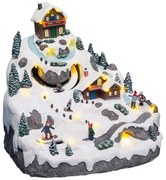 Miasteczko bożonarodzeniowe, scenka świąteczna z zimowym kurortem