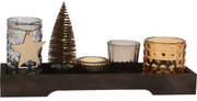 Zestaw dekoracyjny świeczników na podstawce Christmas Time