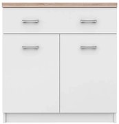 Biała komoda z szufladą i półkami 80 cm L3-W91