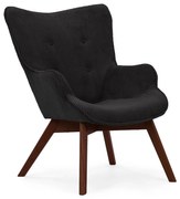 Czarny sztruksowy fotel Niko – Ropez