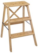 Drabina składana, niska, bambusowa, 3 stopnie, 63,5 cm