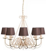 Kandelabr beżowy 60 cm z brązowymi kloszami - Giuseppe