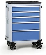 Wózek warsztatowy mobilny na narzędzia EXPERT, 5 szuflad, niebieski