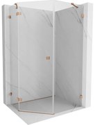 Mexen Lunar kabina prysznicowa pięciokątna uchylna lewa 80 x 90 cm, transparent, miedź szczotkowana - 831-080L-090P-65-00-L