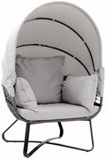 Szary fotel ogrodowy typu bocianie gniazdo P5-T72