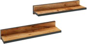 Komplet 2 półek ściennych dąb craft + czarny A2-N13
