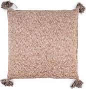 Poduszka z frędzlami brązowy, 45 x 45  cm