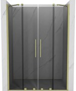 Mexen Velar Duo drzwi prysznicowe rozsuwane 140 cm, grafit, złote szczotkowane - 871-140-000-42-55