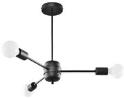 Czarny loftowy potrójny żyrandol - 4X S495 N1-C89