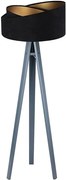 Czarno-antracytowa lampa stojąca welurowa A6-M95