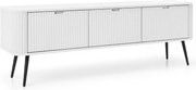 Szafka RTV: Biała, Czarne nogi, 168 x 57 x 39 cm