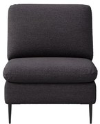 Czarny fotel z przędzy pętelkowej Bouclé Moilo – MESONICA