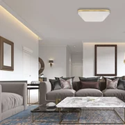 Plafon NEMO GOLD 17W LED, biały, złoty, kwadrat