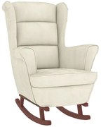 Kremowy fotel wypoczynkowy uszak na płozach T9-G38