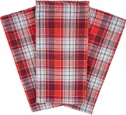 Home Elements Ścierka kuchenna Krata czerwono-szary, 50 x 70 cm, zestaw 3 szt.
