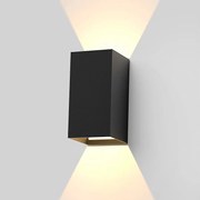 NETTLIFE Kinkiet LED zewnętrzny i wewnętrzny: czarne oświetlenie ścienne, lampa zewnętrzna, ściana domu 5 W IP65 ciepła biel 3000 K