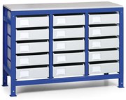 Regał z metalowymi szufladami, 15 szuflad