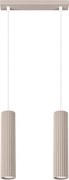 Lampa Wisząca Minimalistyczny Karbon, Aluminium - 2 Źródło - L.30 X H.90 Cm - Taupe