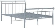 Szare metalowe łóżko dwuosobowe 140x200 cm A2-T43