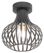 Nowoczesna lampa sufitowa czarna 18 cm - Saffira