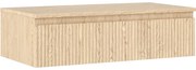 Mexen Rivel szafka łazienkowa podumywalkowa 90 cm z blatem, 1 szuflada, ryflowana , dąb - 91A20-09023-1-BFC81