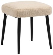 HOMCOM Pufa Kwadratowa do Makijażu w Odcieniu Kaszmir Beżowy 42x42x47cm | Aosom PL