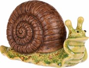 Dekoracja ogrodowa Ślimak, ciemnobrązowy, 16 x 7 x 10 cm, ceramika