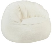 Fotel pufa muszla z białej bukli - FONADO