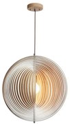 Drewniana lampa wisząca na przewodzie 1xE27/60W/230V, średnica 50 cm, lite drewno/fornir/kauczukowiec