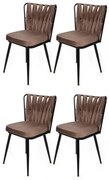 Zestaw krzeseł do jadalni Kusakli Light Brown and Black, 4 szt., 4 szt.
