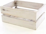 Drewniane pudełko VINTAGE DIVERO kolor biały - 51 x 36 x 23 cm