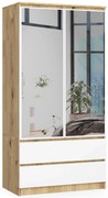 Skandynawska szafa z lustrem dąb artisan + biały Z2-L88