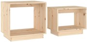 Naturalny komplet 2 drewnianych stolików kawowych T5-N88