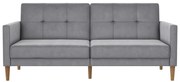 Jasnoszara aksamitna rozkładana sofa 207 cm Lilly – Støraa