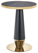 Stół MOLINA 59x59 czarny marmur/złoty HALMAR