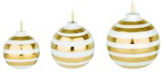 Zestaw 3 białych ceramicznych bombek z detalami w kolorze złota Kähler Design Omaggio
